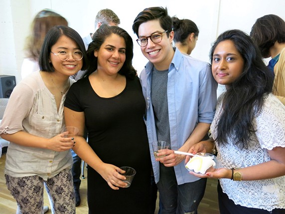 group photo of three women and a man