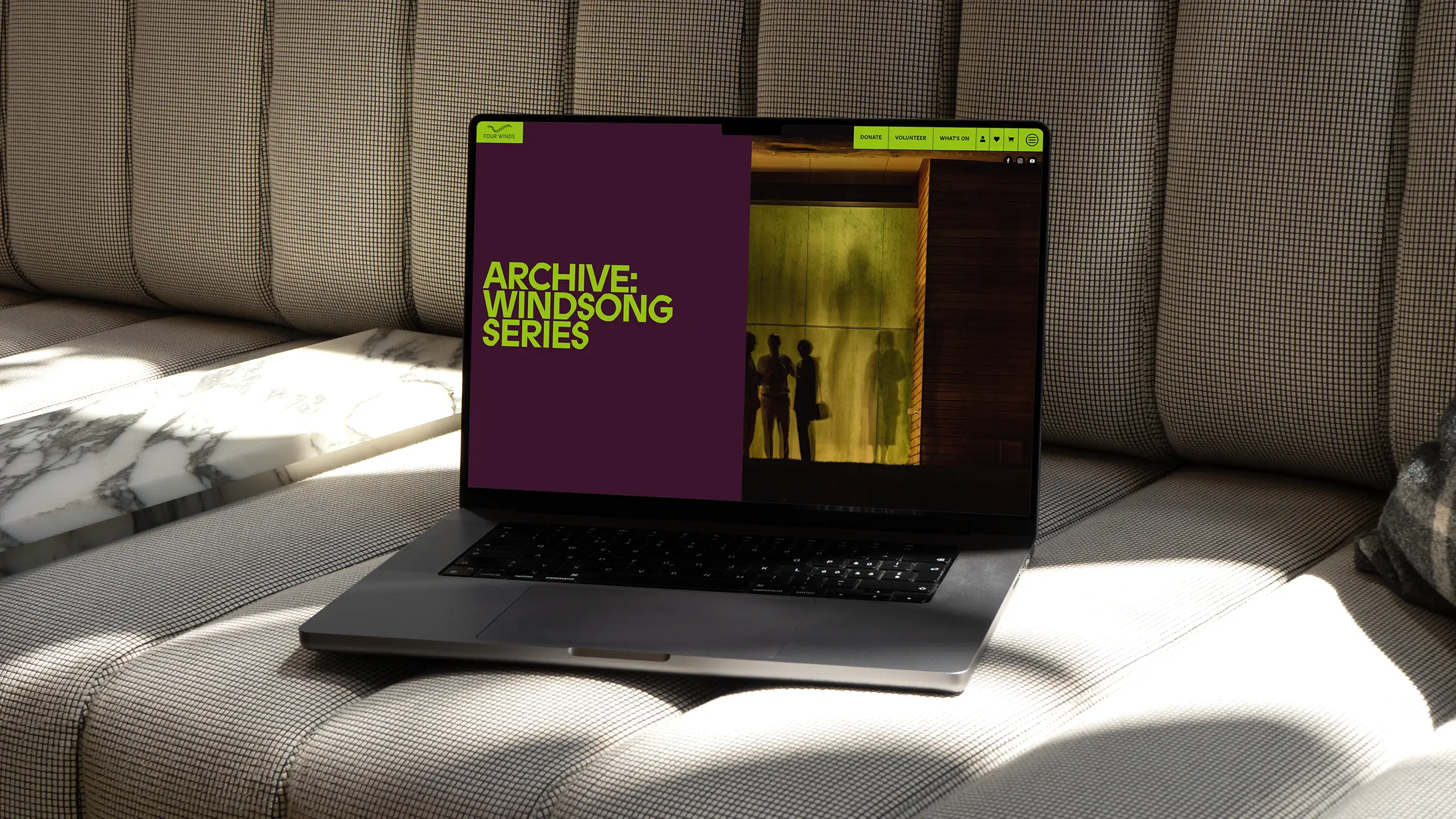 Four Winds program 2025 website homepage with illustrated hero artwork and brand typography.