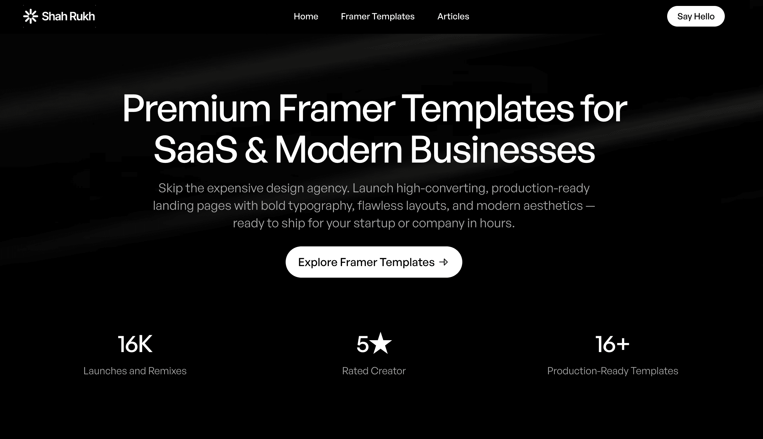 Shah Rukh Qureshi - Framer template creator