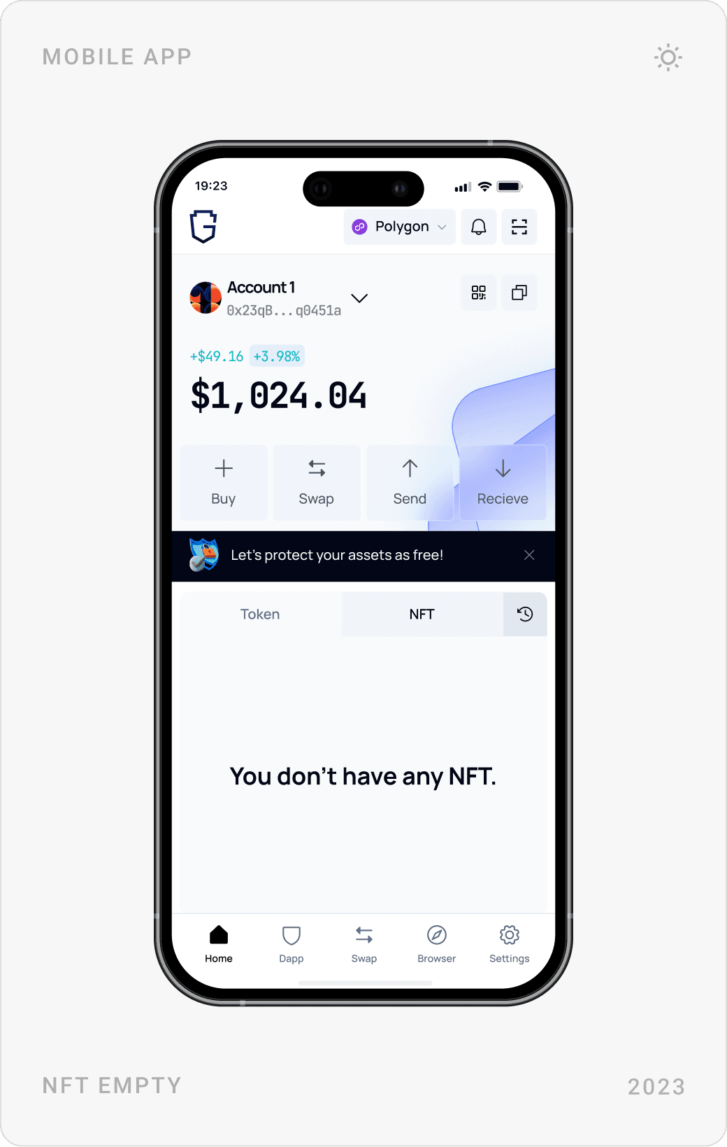 Clean NFT Empty State Mobile Design