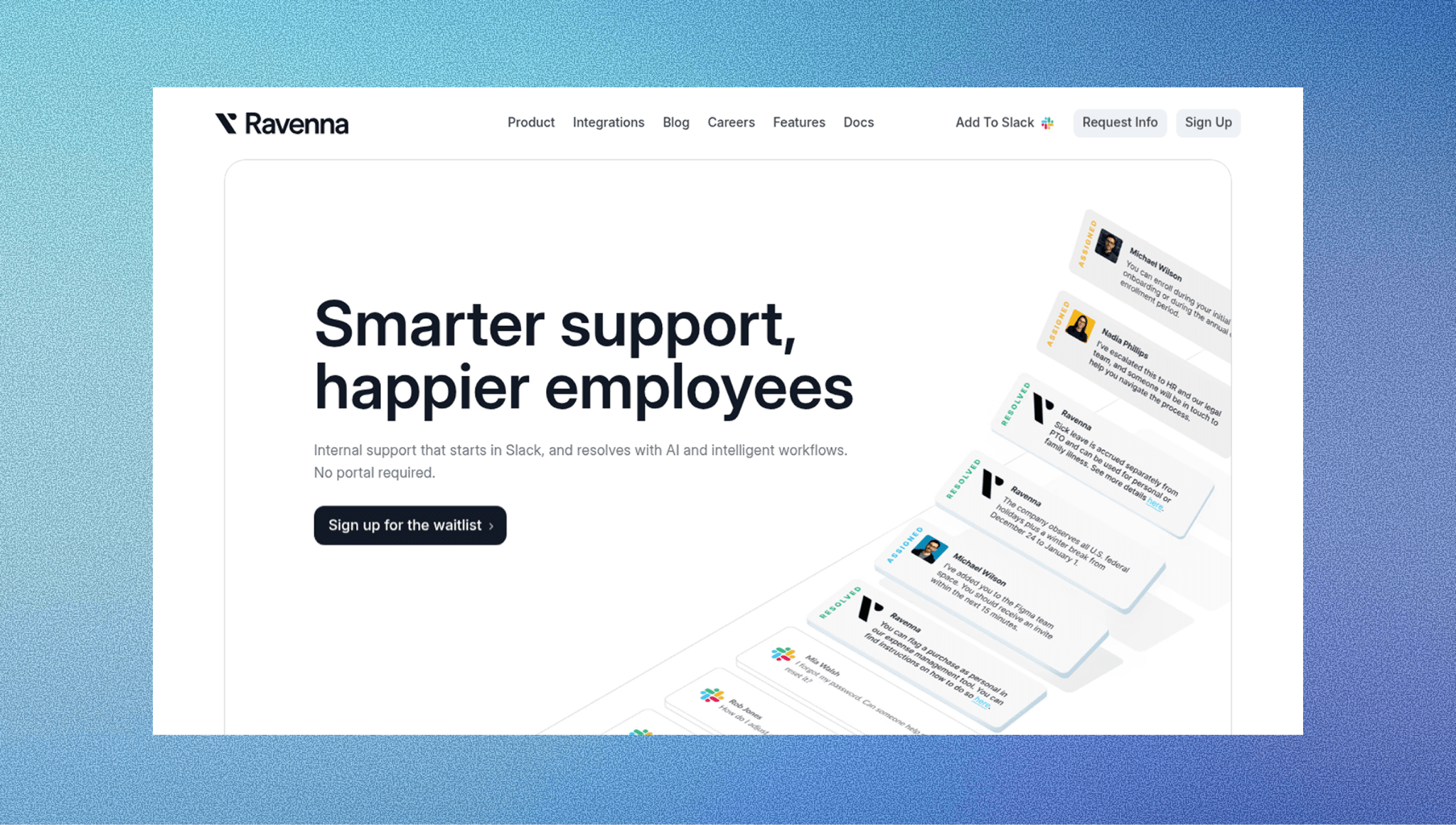 Best moveworks alternative: Ravenna AI helpdesk