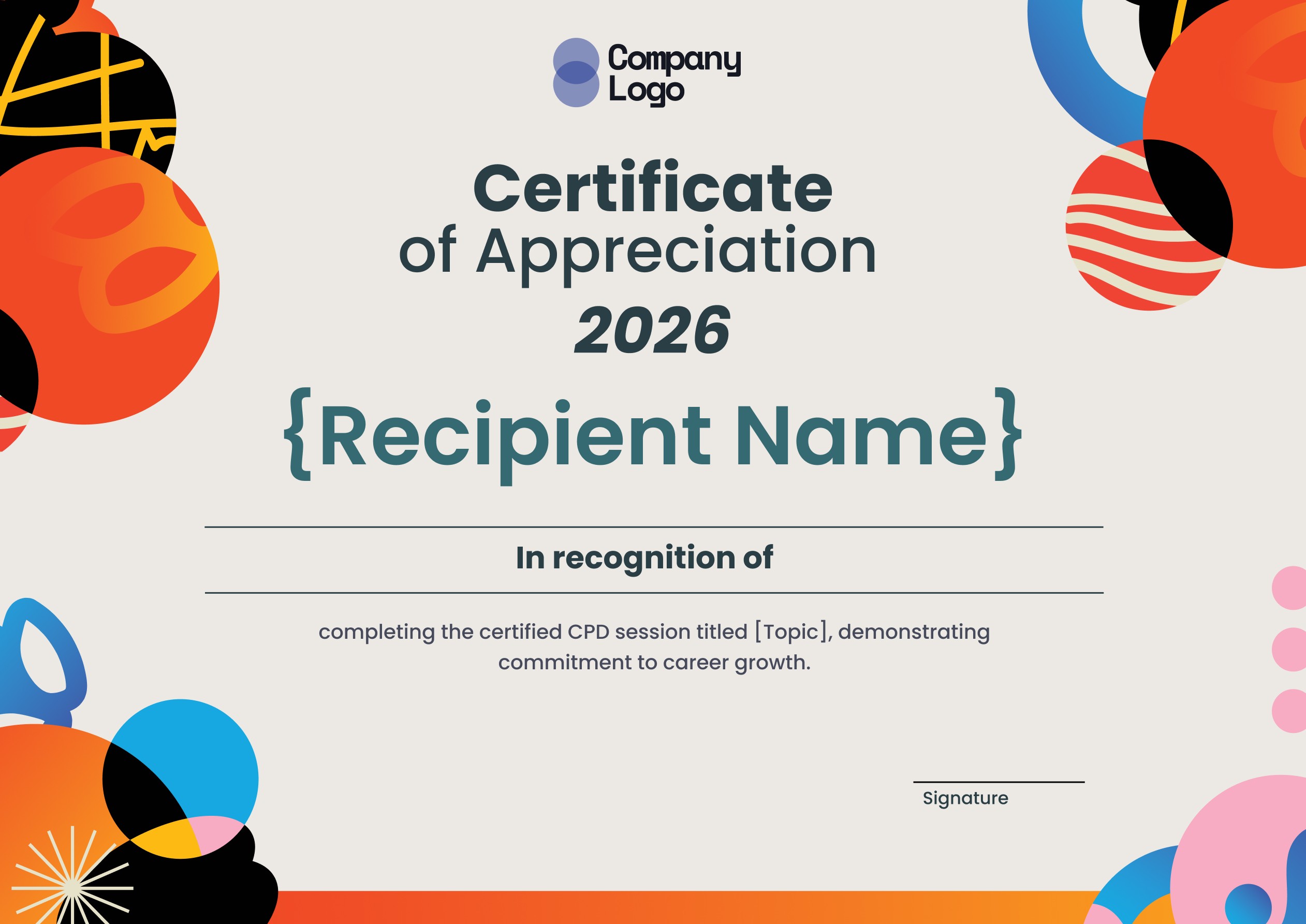 Wauld - Elegant and formal certificate of appreciation template