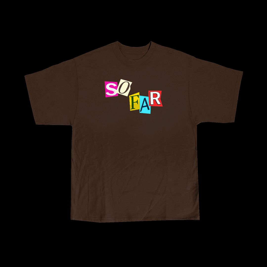 Ripped Paper effect over a brown t-shirt.