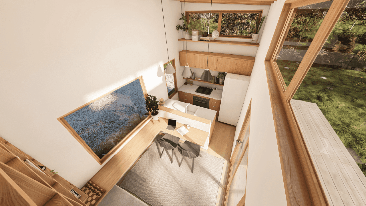 Aalto 9m/30ft tiny house interior