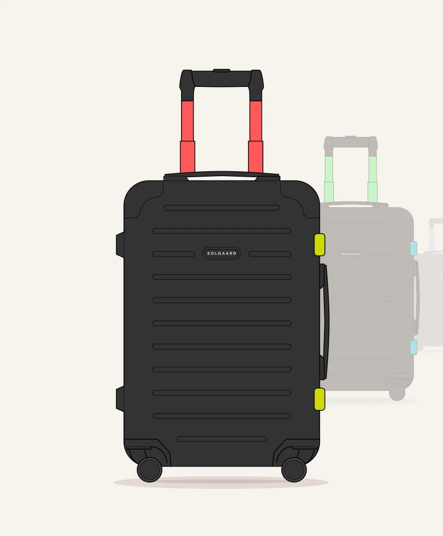 Colourway concept exploration for MoMA × Solgaard luggage design