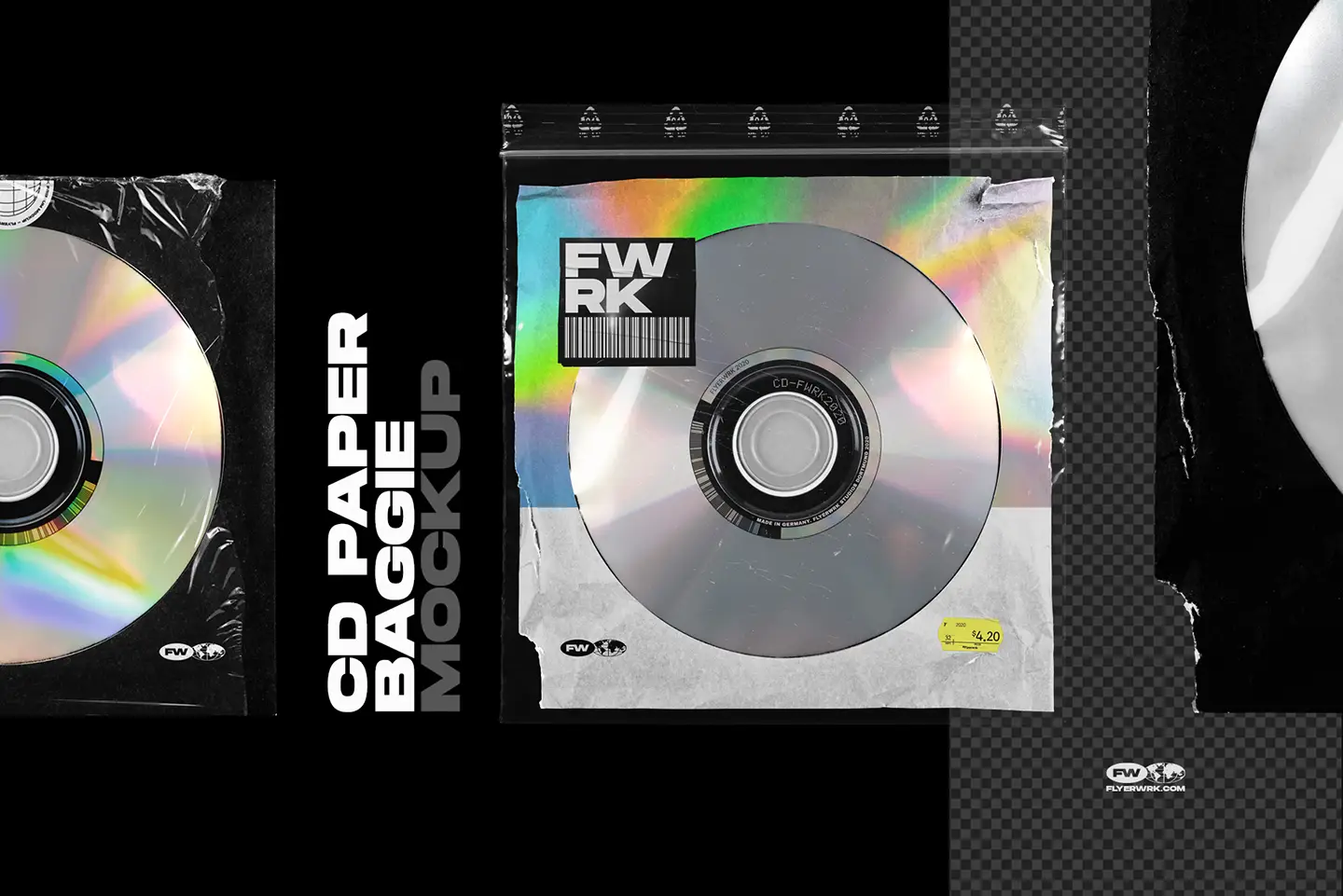 CD jewel case mockup bundle plastic bag mockup packaging with compact disc