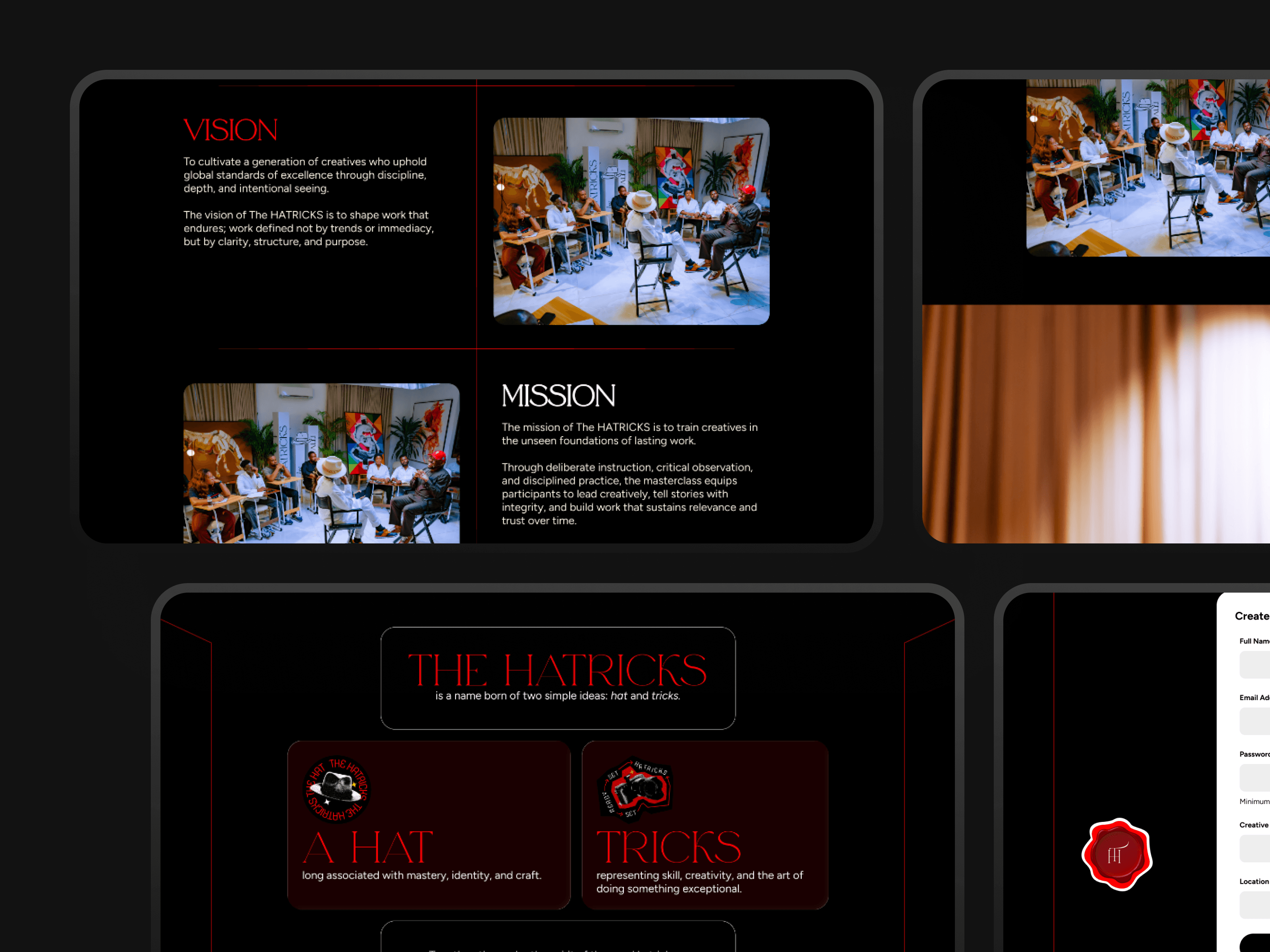 Shots of The Hatricks Website