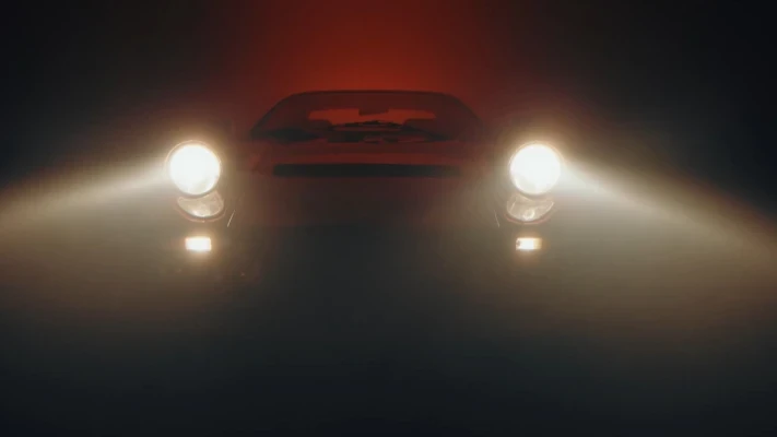 Front side view of a Ferrari car