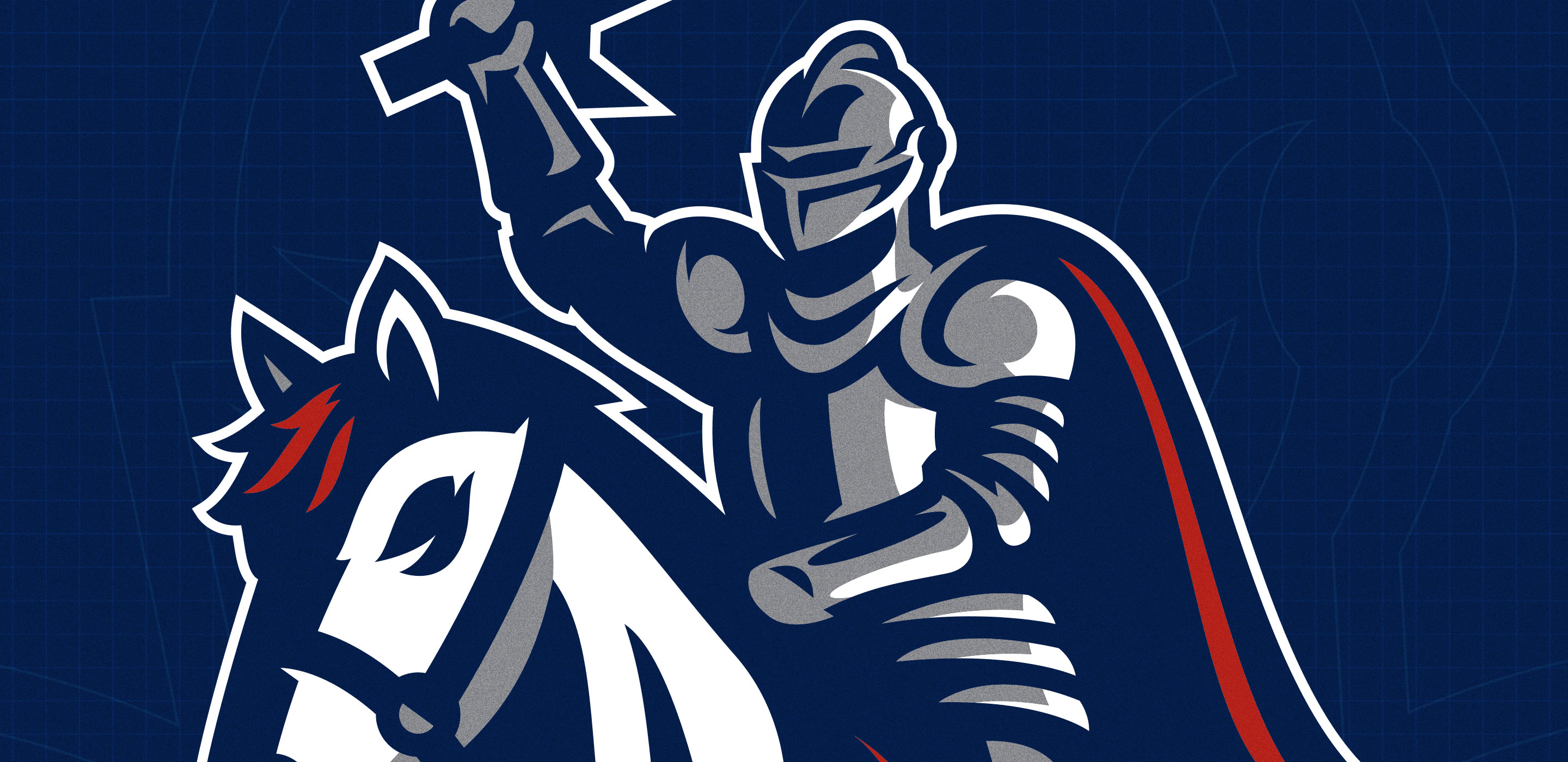 Grace Academy knight on horse logo banner image.