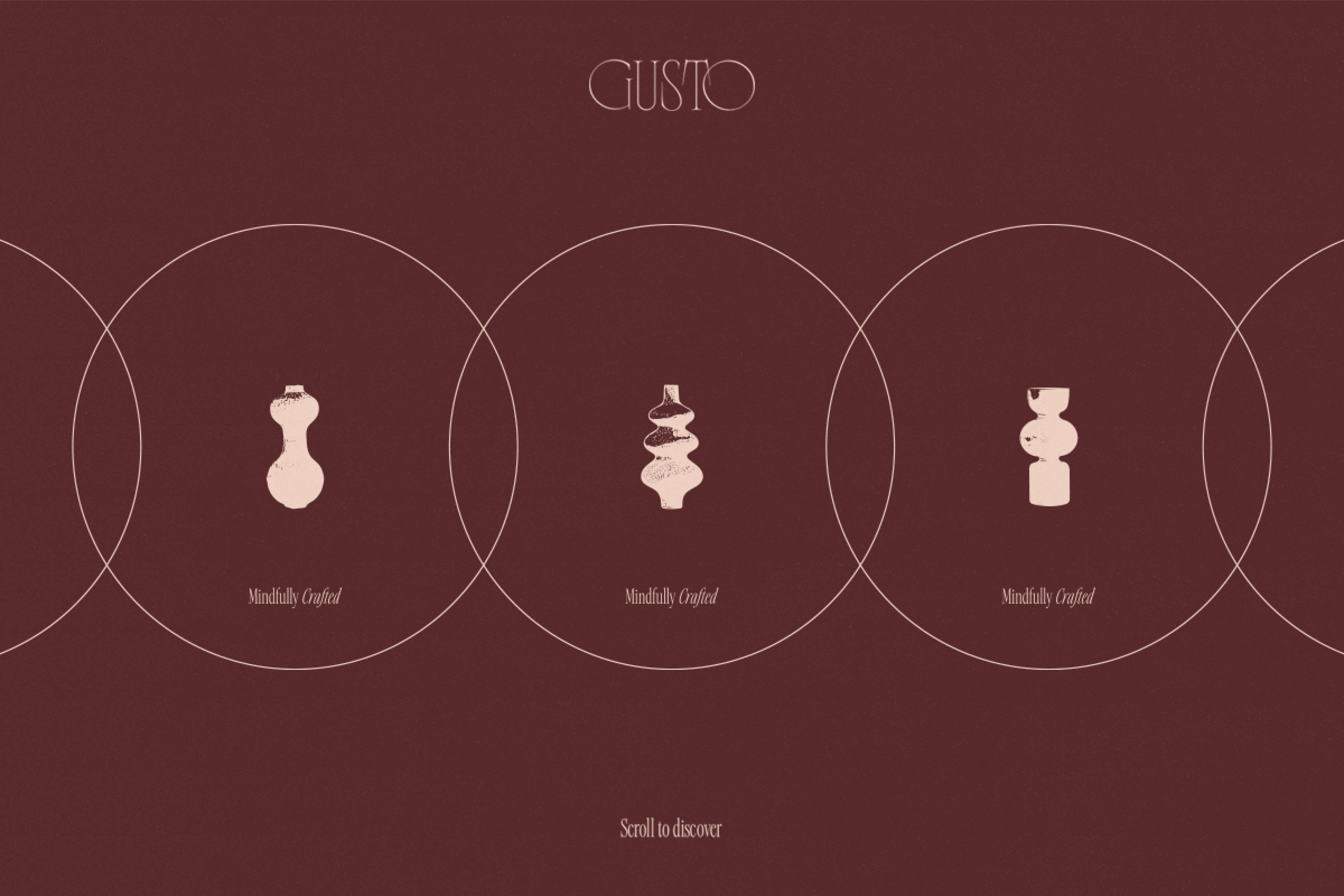 Hand-drawn pottery illustrations representing Gusto’s handcrafted approach to product design and its connection to timeless craftsmanship.