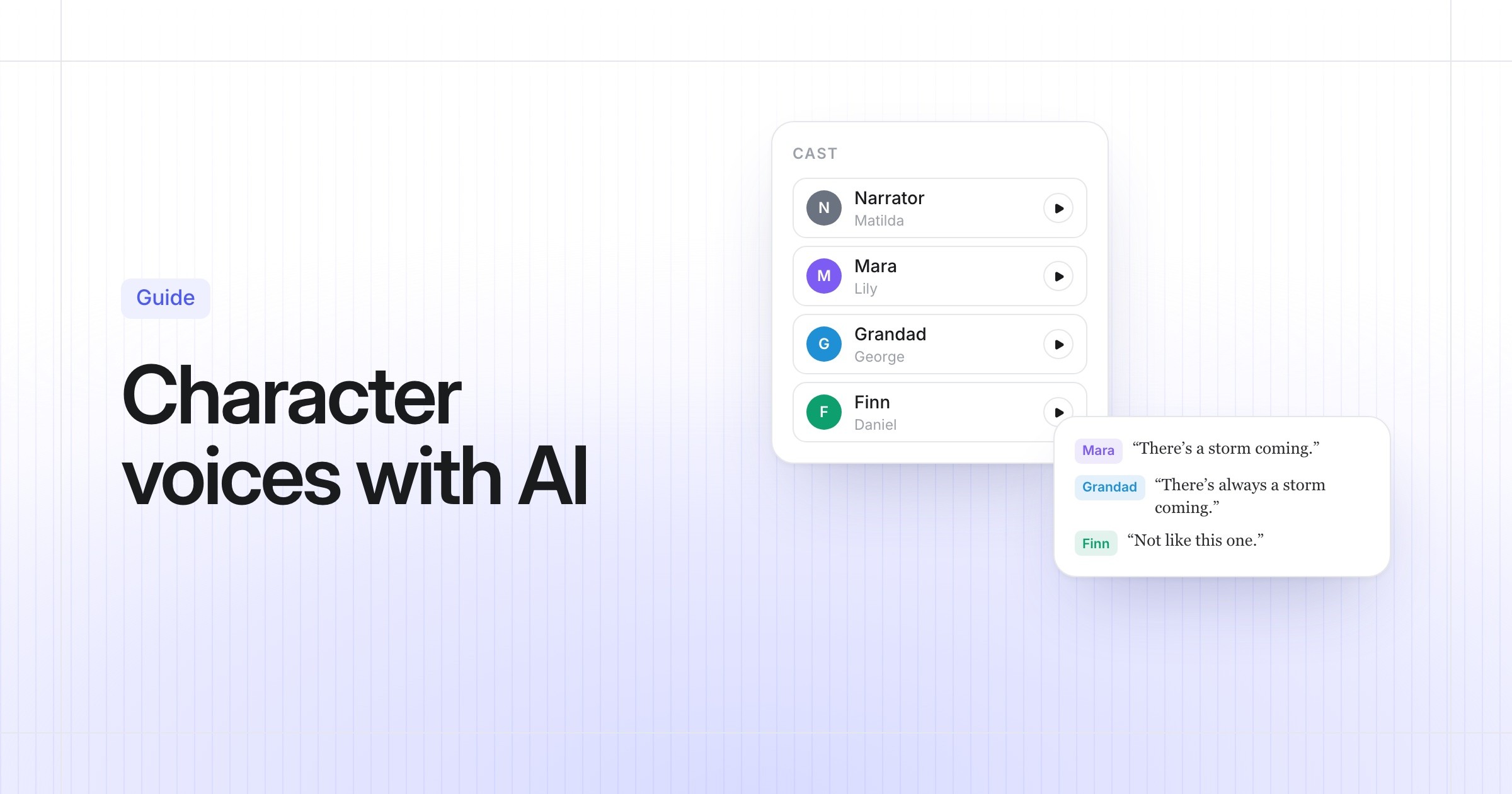 Character voices with AI