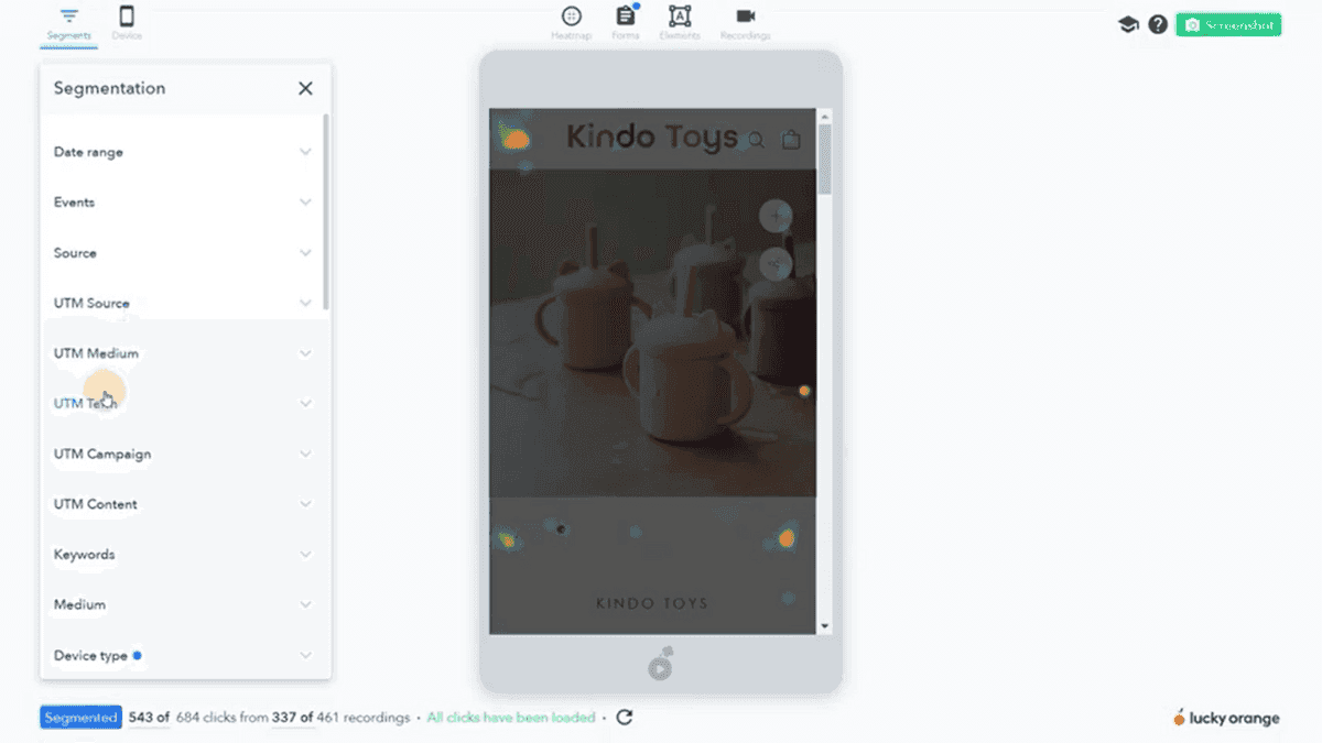 kindo toys mobile heatmap