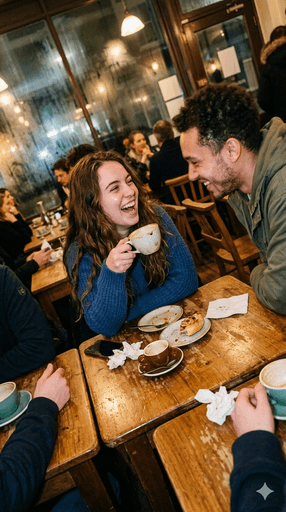 Happy customer giving feedback on her results