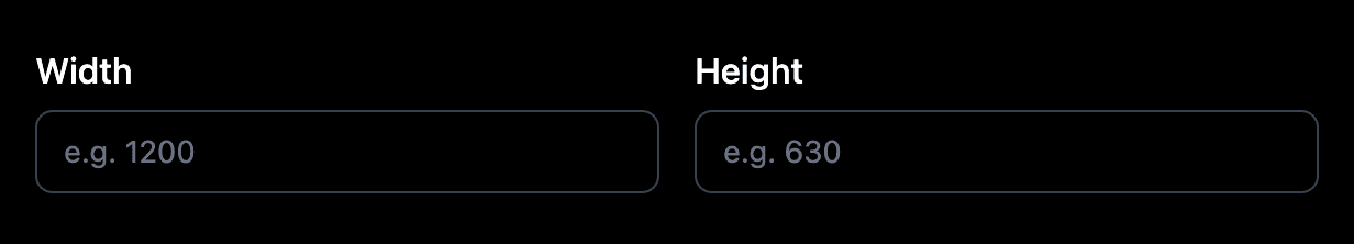 Image width and height fields