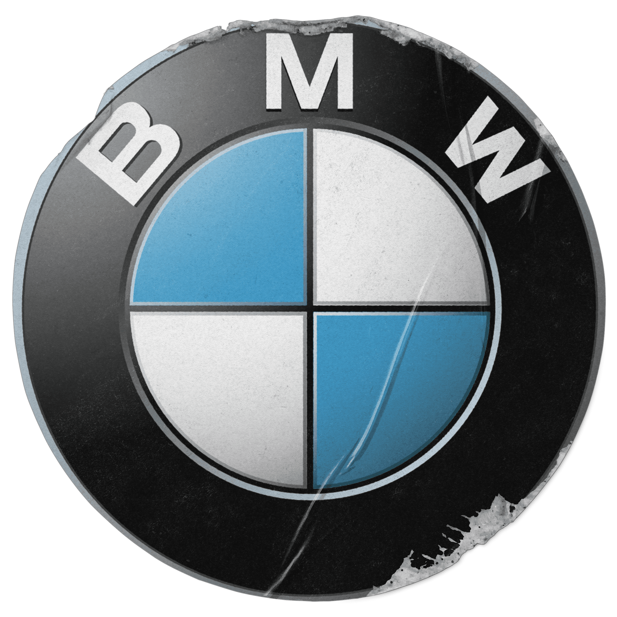 BMW logo featuring a circular design with blue and white quadrants and the letters "BMW" above.