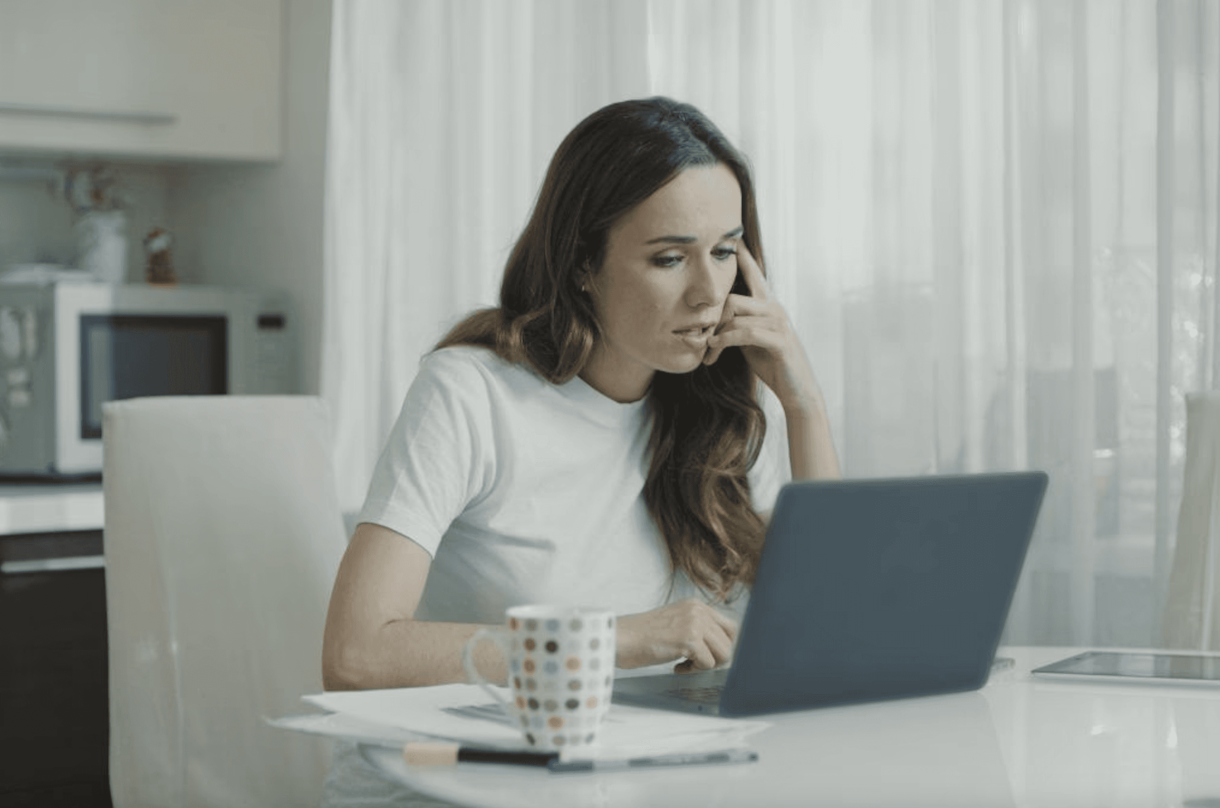 woman typing on computer