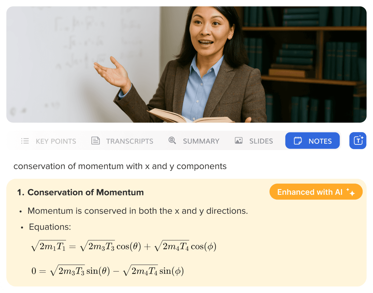 Image showing how Jamworks enhances student notes