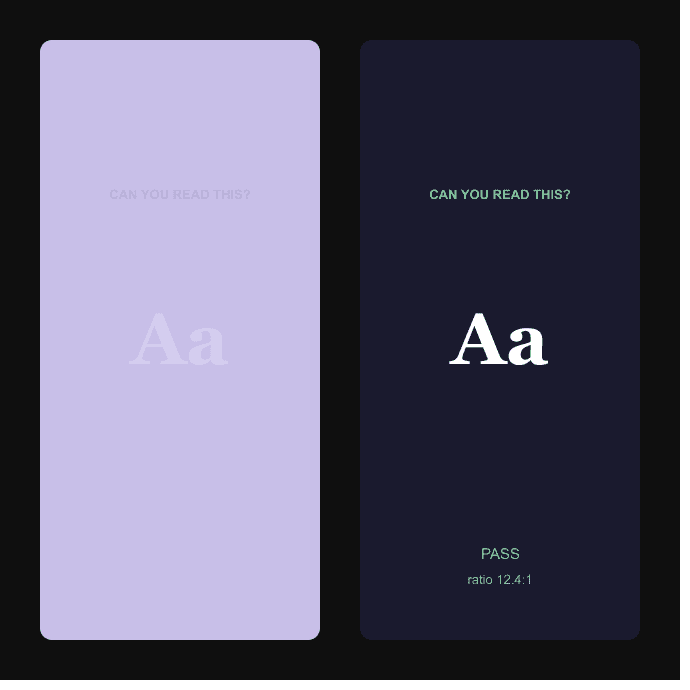 light text on light background v light text on dark background