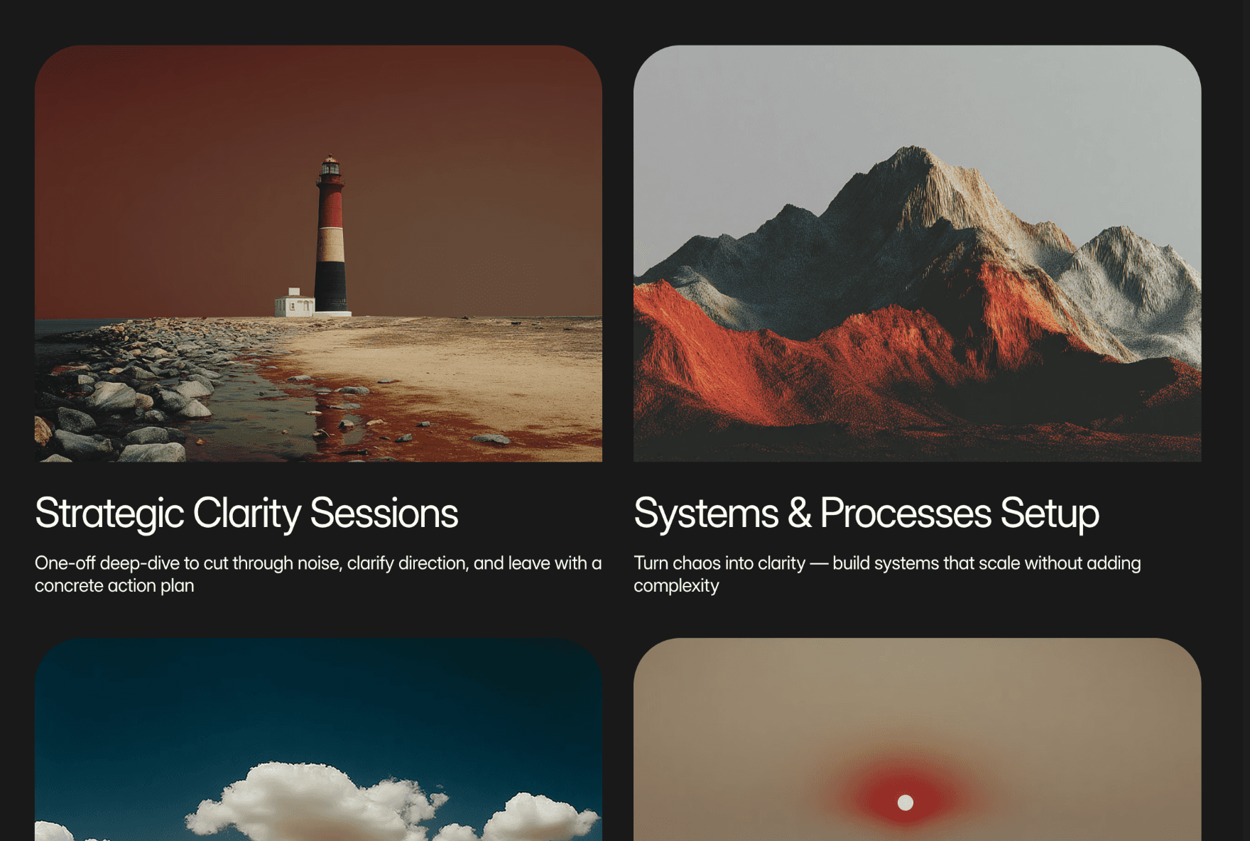 Used across pages to create cohesive atmosphere and depth