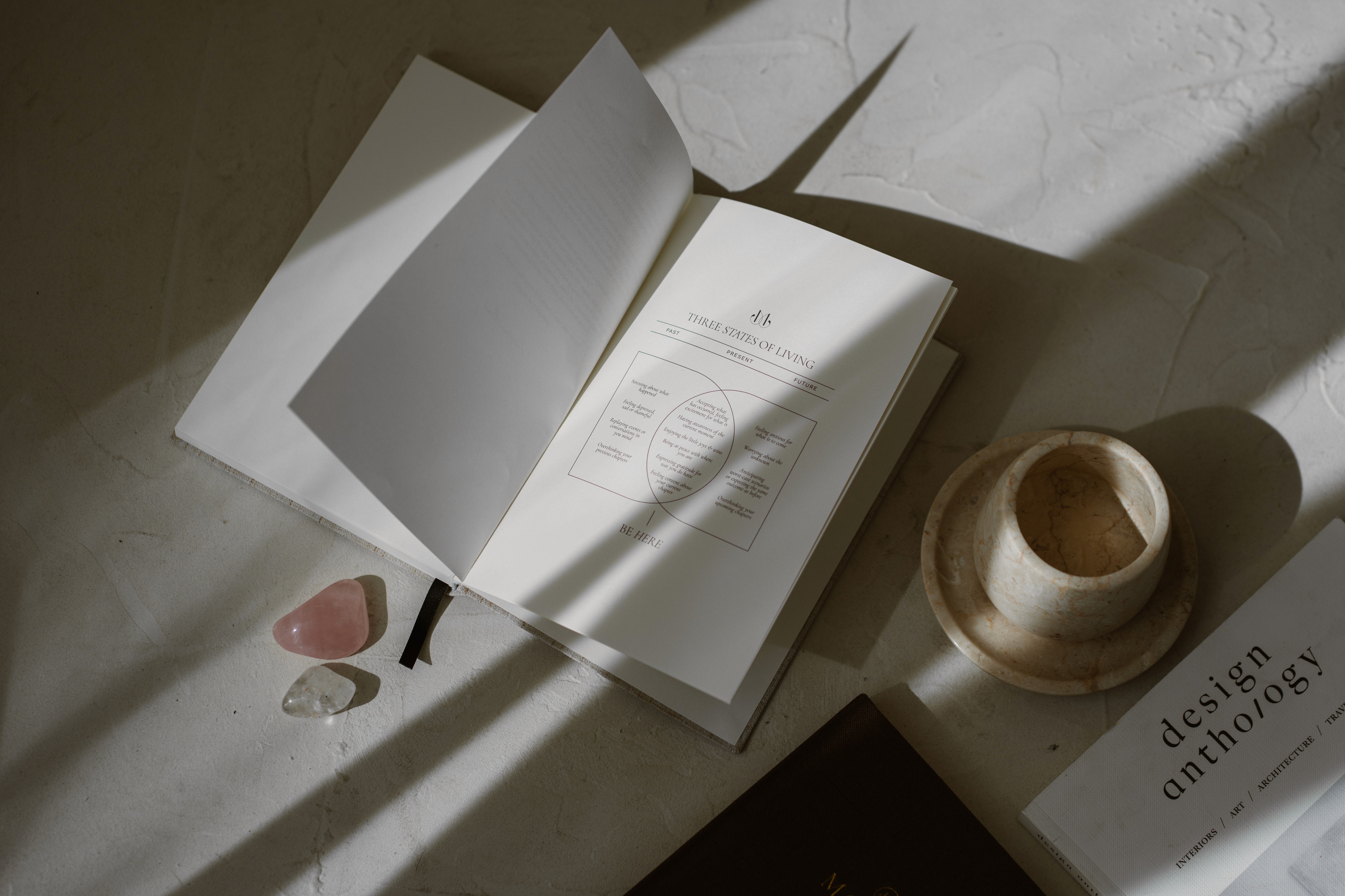 aesthetic dagboek met kristallen 