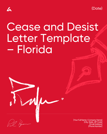 Cease and Desist Letter Template – Florida 