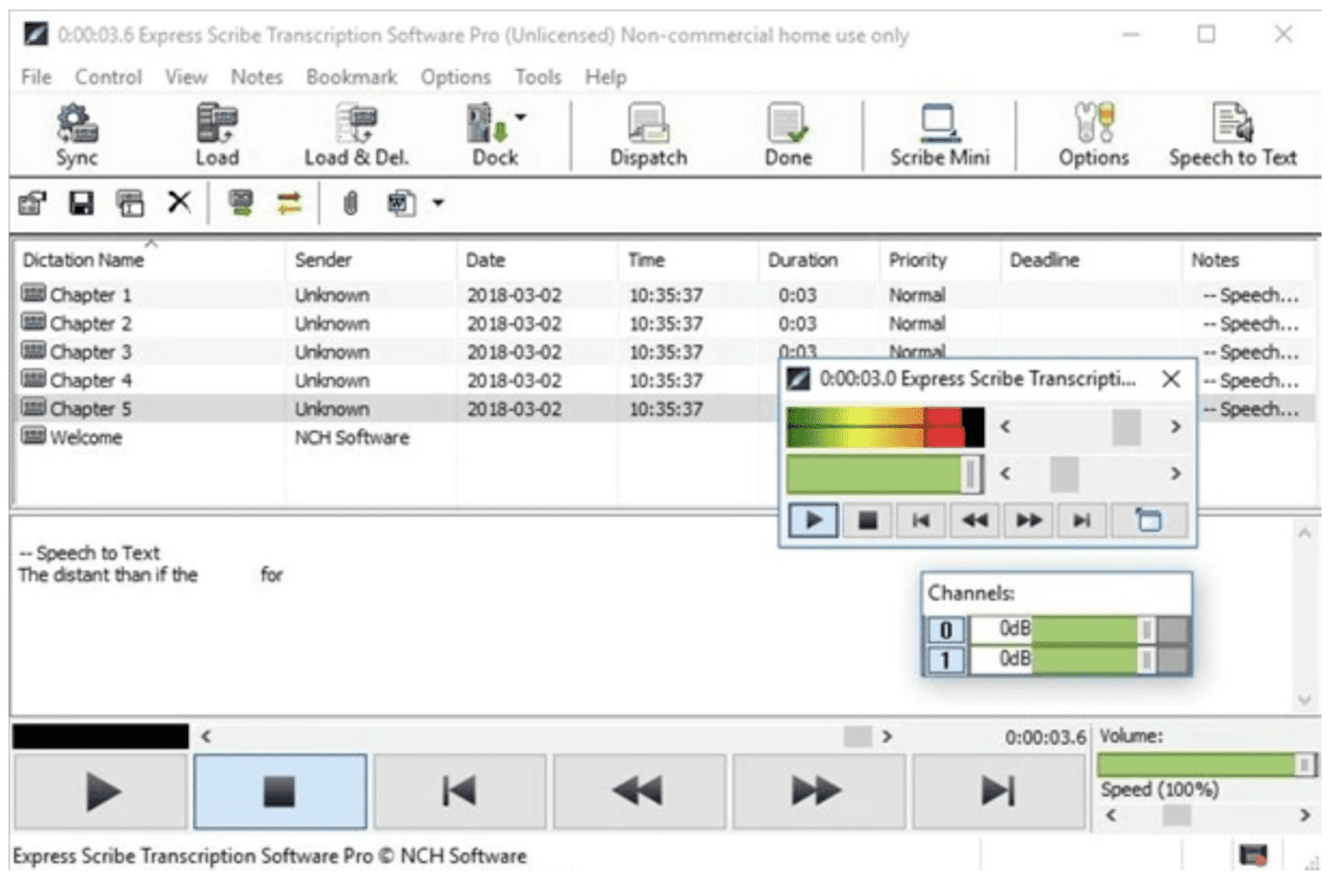 NCH Express Scribe screenshot
