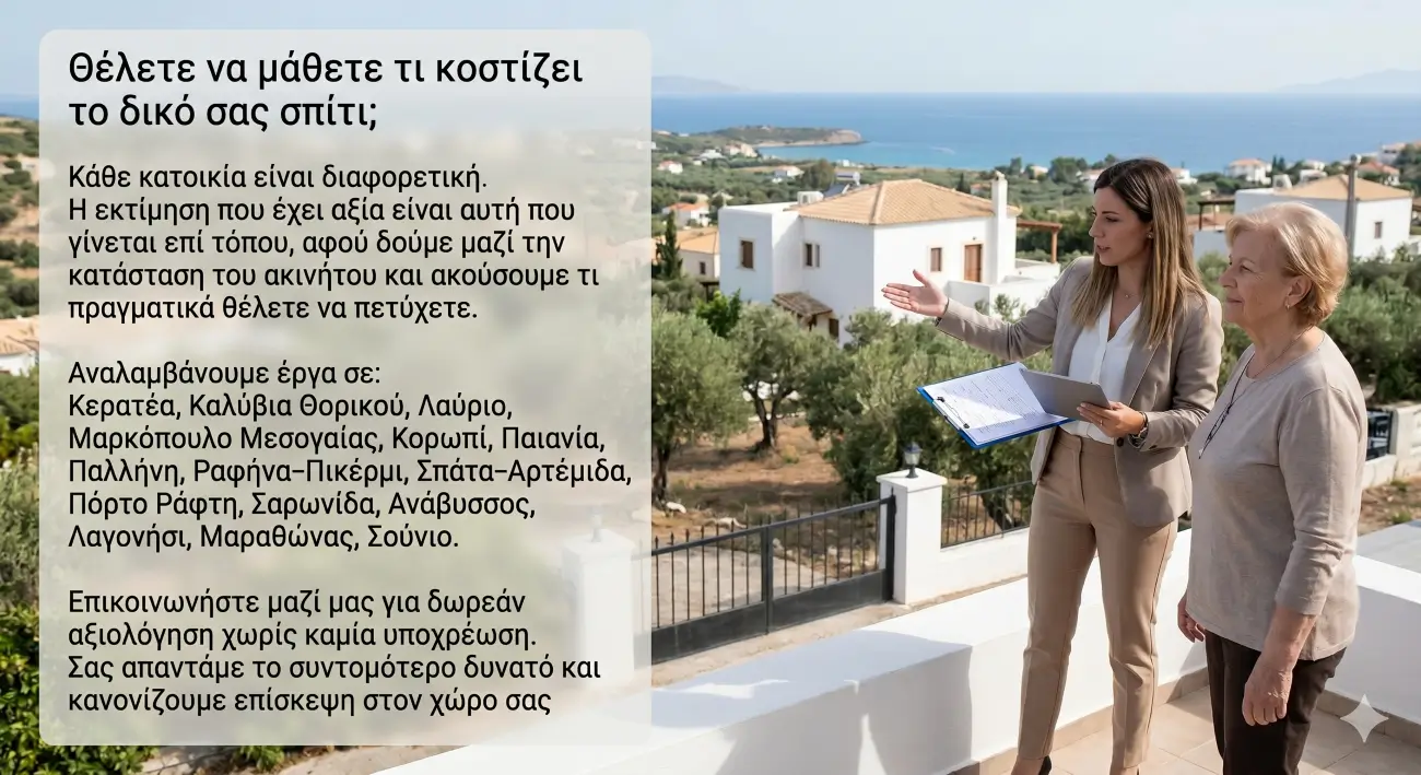 Δωρεάν αυτοψία κατοικίας και εκτίμηση κόστους ανακαίνισης από μηχανικό σε οικιστική περιοχή