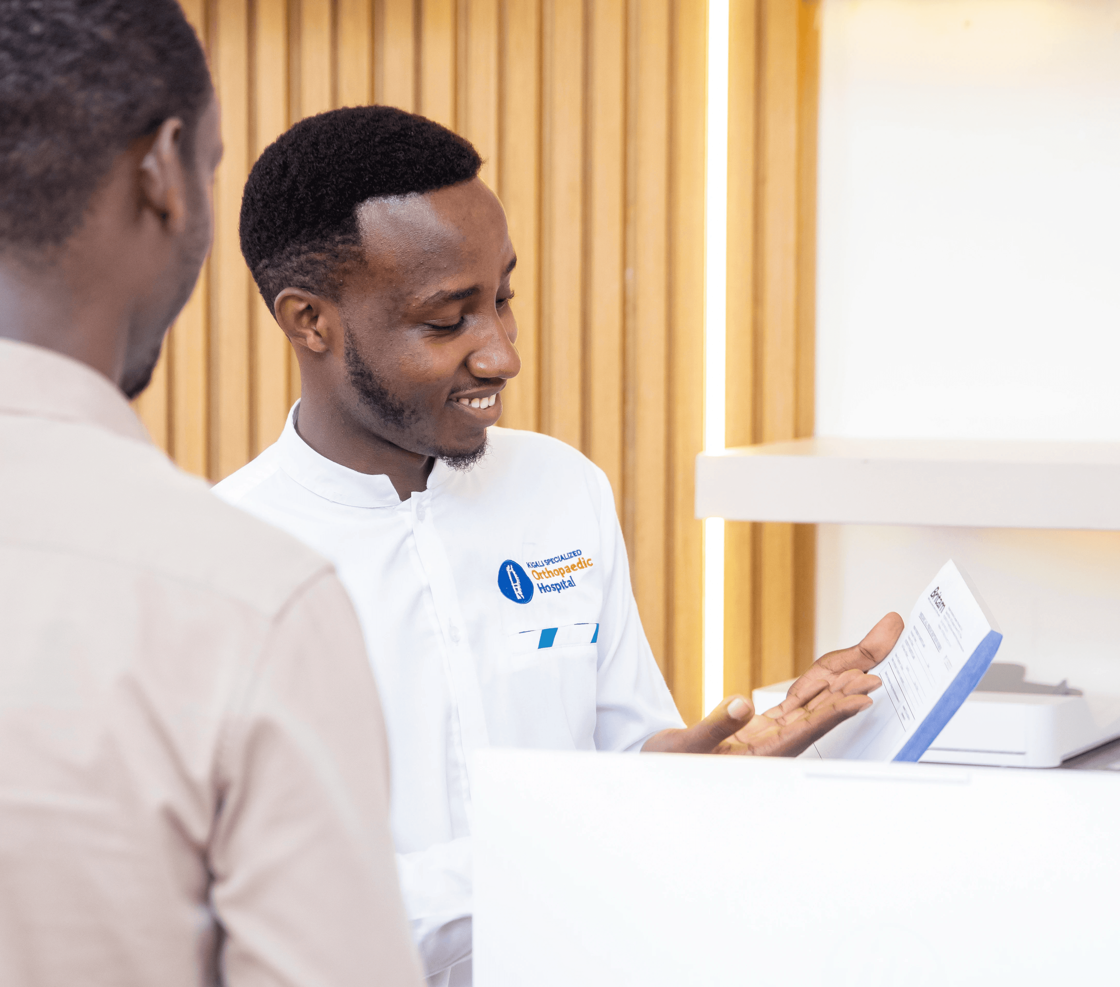 Doctor and patient in ophthalmologist's office