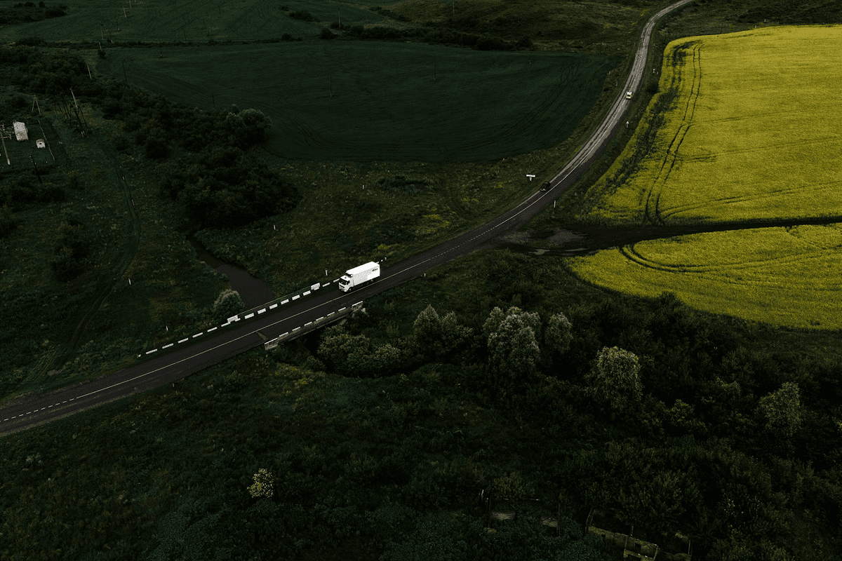 Truck on the road