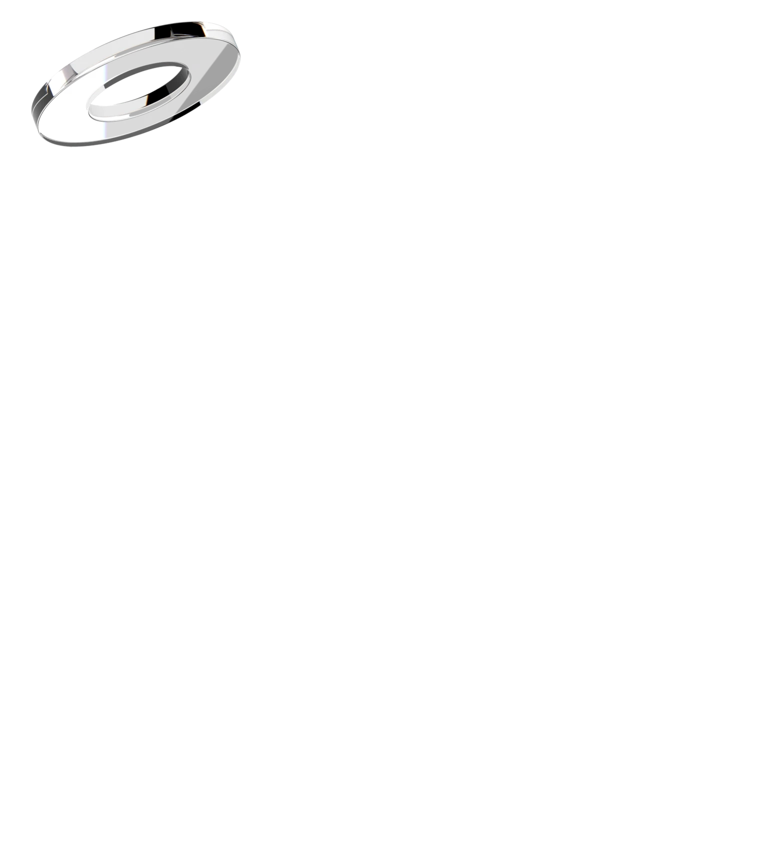 3D floating glass disk illustration