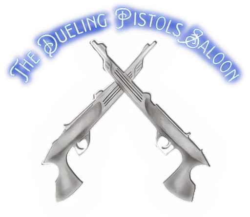 Logo of Dueling Pistols Restaurant, featuring two crossed pistols in a classic design.