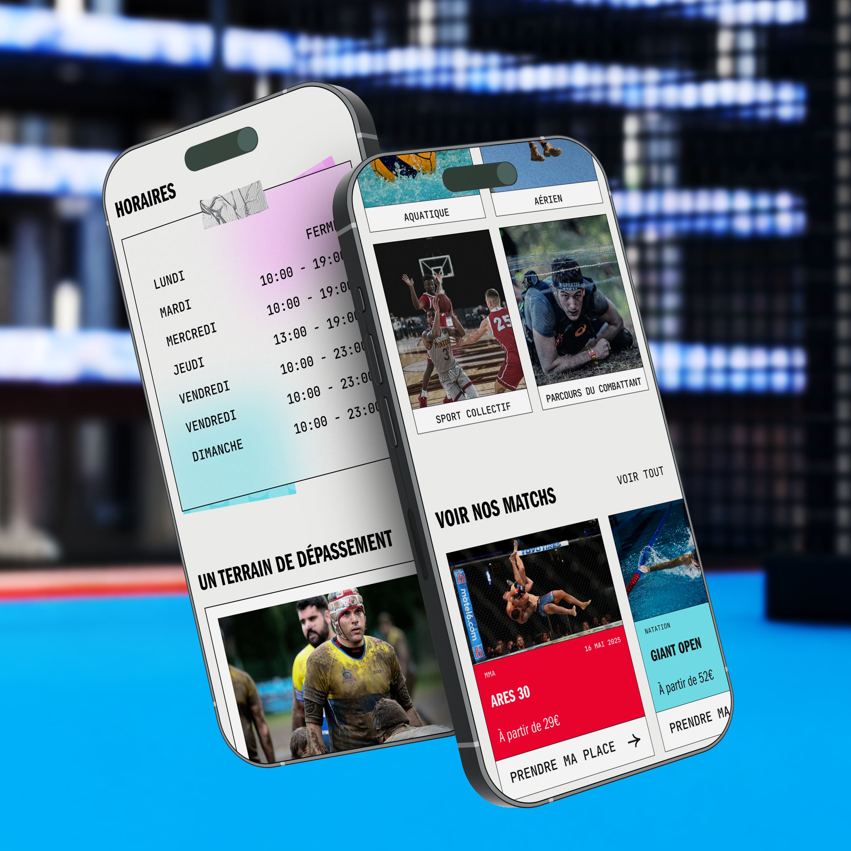 Mise en situation (mockup) du site web de Villa Wassim Marrakech, affiché sur un ordinateur portable MacBook Pro posé sur un bureau en bois clair. La page d'accueil ou une page de services met en évidence le design épuré et haut de gamme. On distingue une barre de navigation minimaliste, un bloc de texte en anglais avec une typographie script élégante ('Unforgettable memories'), et une section de services (Team Building, Anniversary, Wedding) illustrée par des miniatures de qualité. L'interface utilise une palette de couleurs sombres et neutres (bleu marine, blanc, or). Ce visuel démontre l'expertise de Nux-Studio en Web Design, conception UX/UI et développement de sites web de luxe pour le secteur hôtelier.