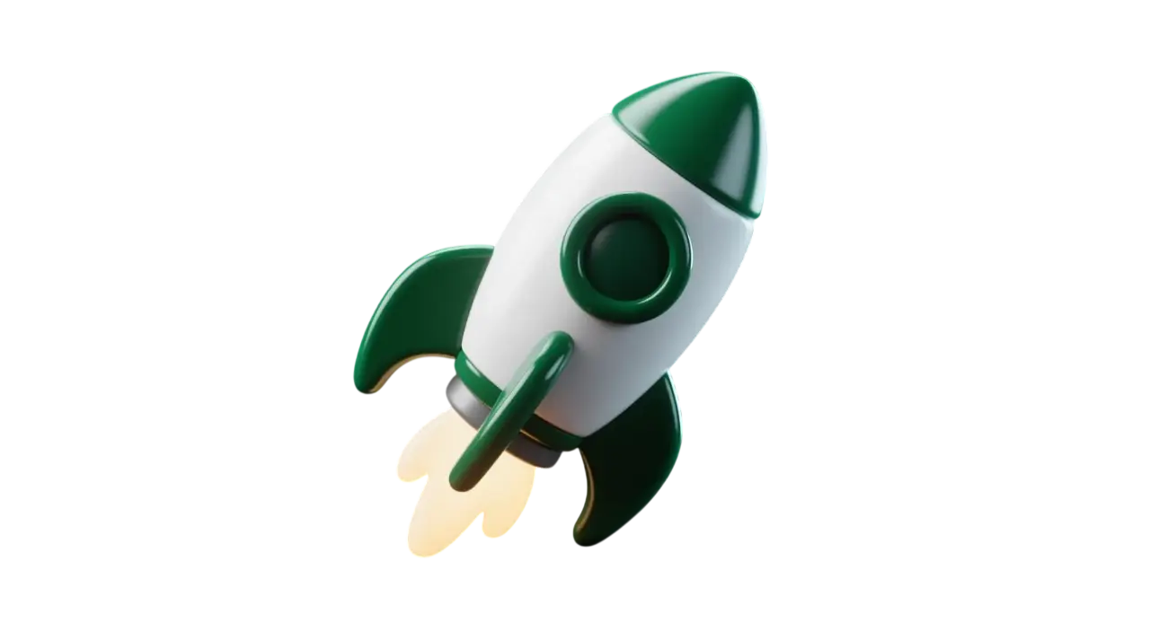 3D Rocket Illustration.