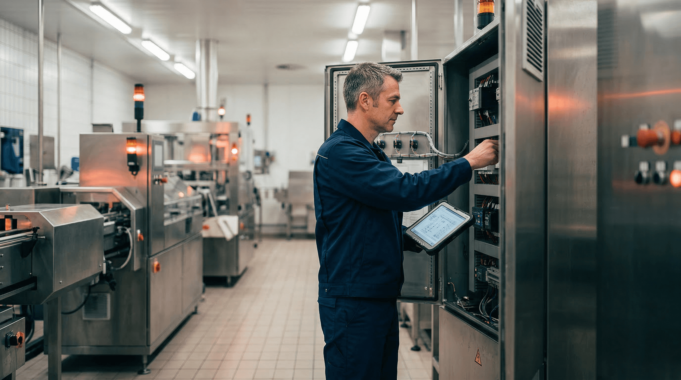 Worker operating machine