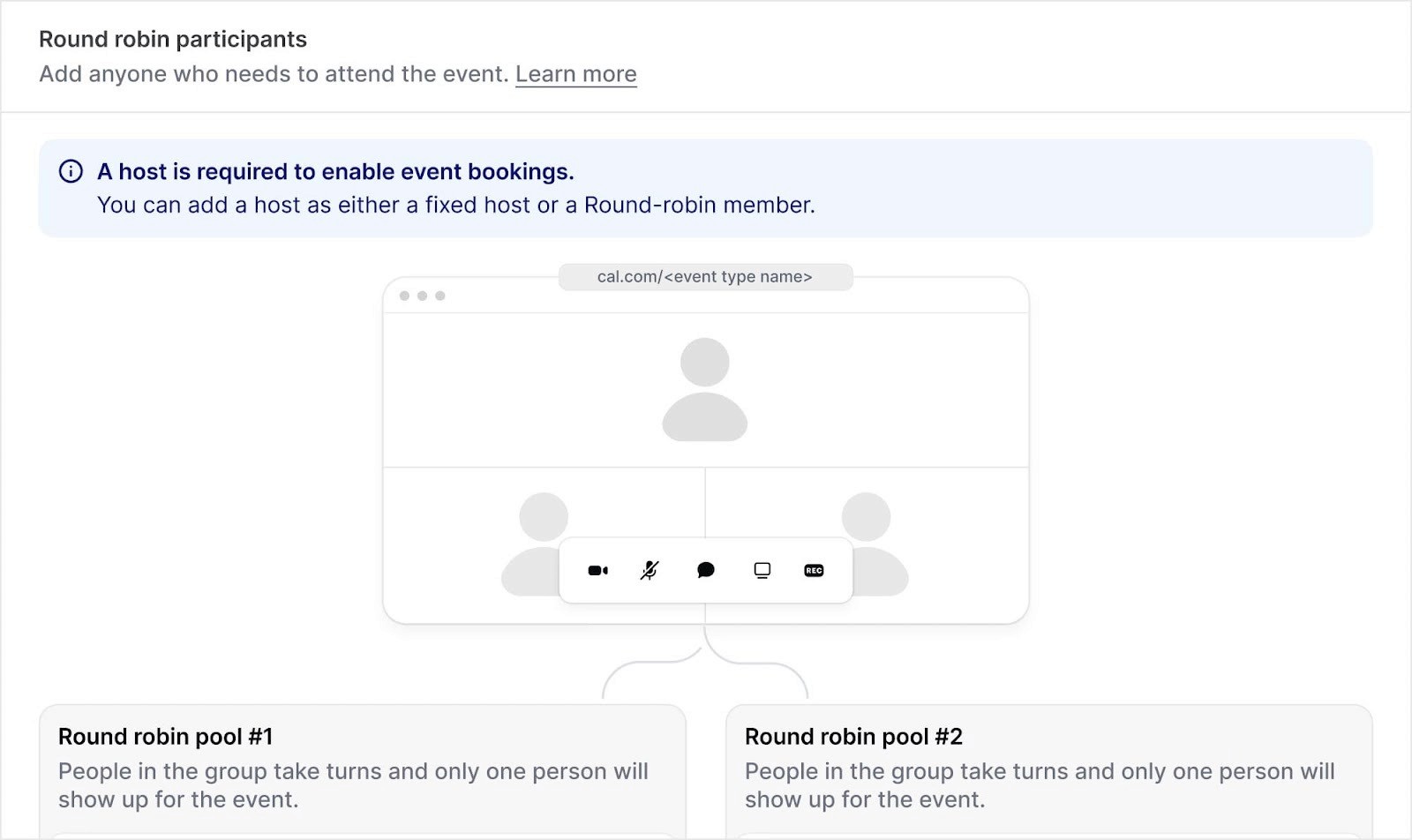 Setting round robin scheduling in Cal.com.