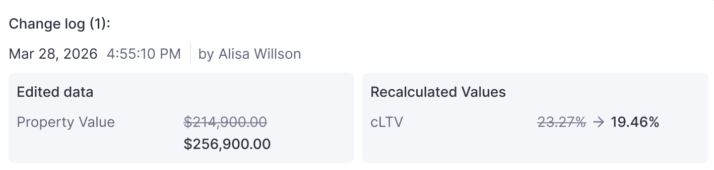 Recalculation Log