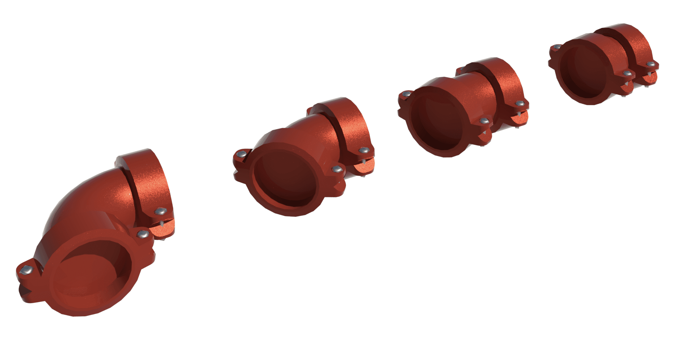 90, 45, 22.5 and 11.25 degree elbows capable from the one bend Revit family.