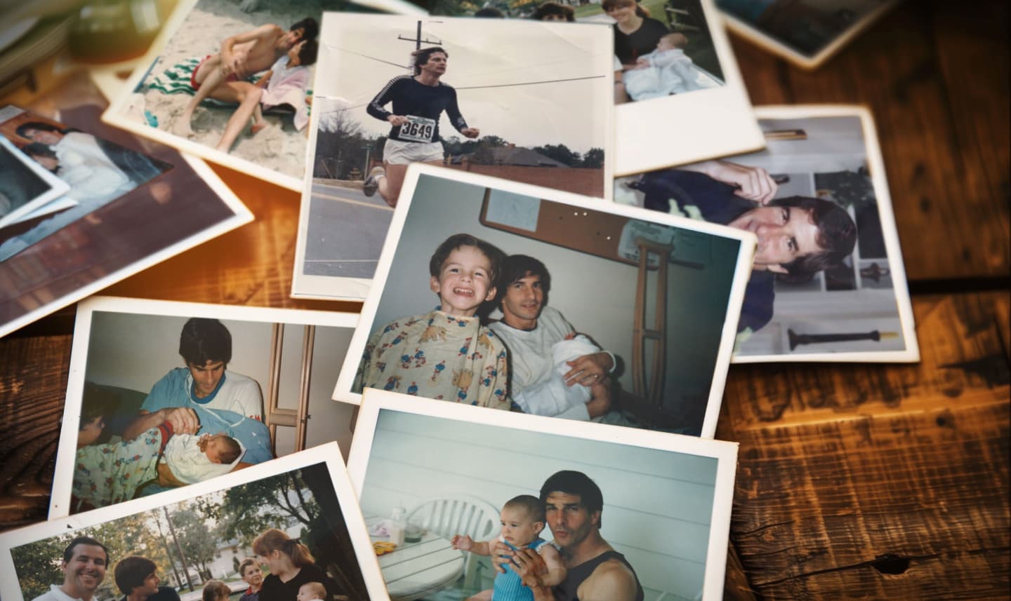 Old family photos of the pizzeria’s owner and his family, whose story inspired the restaurant.