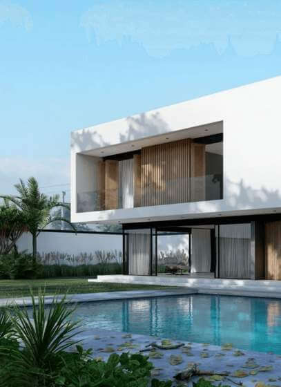 Fachada de uma mansão