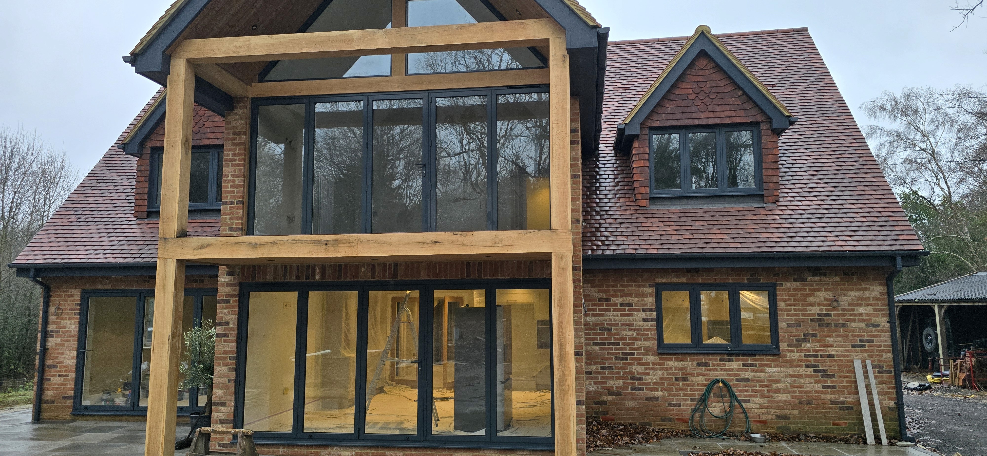 A Kent house with aluminium windows and doors made by GXG Aluminium
