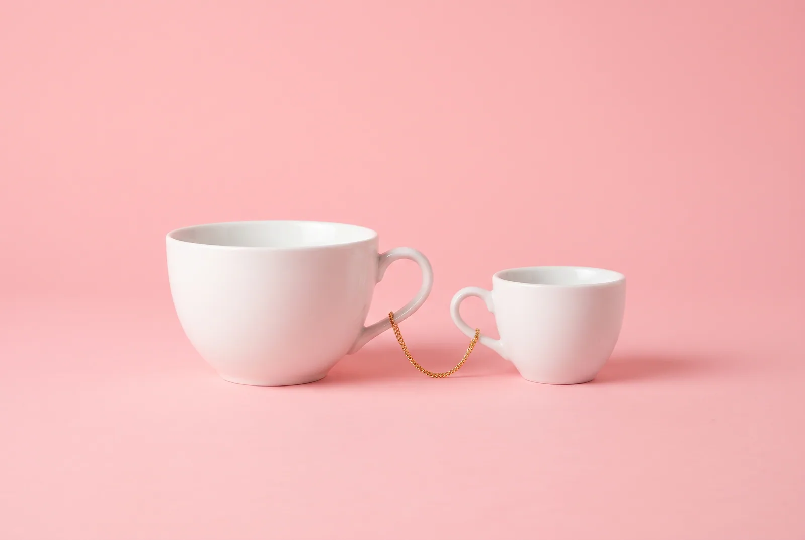 A big and a small teacup joined by a gold chain link, Google Family Link parental controls to block porn on Android
