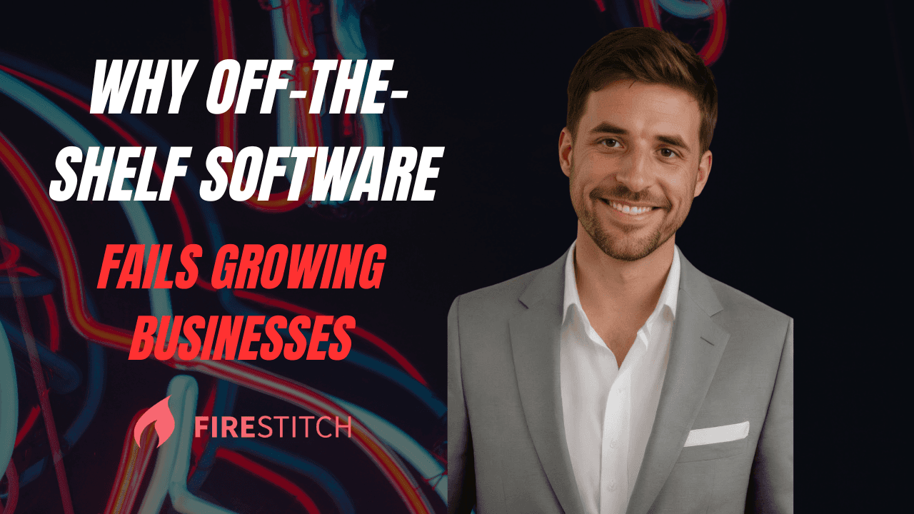 Business systems visual highlighting operational strain caused by off-the-shelf software during growth”