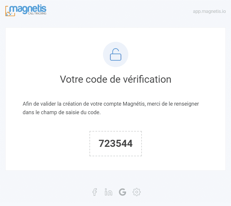 Code de vérification Magnétis