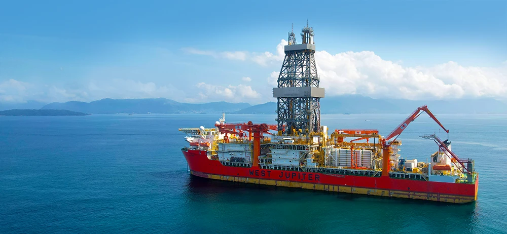 Oil rig ship in the ocean