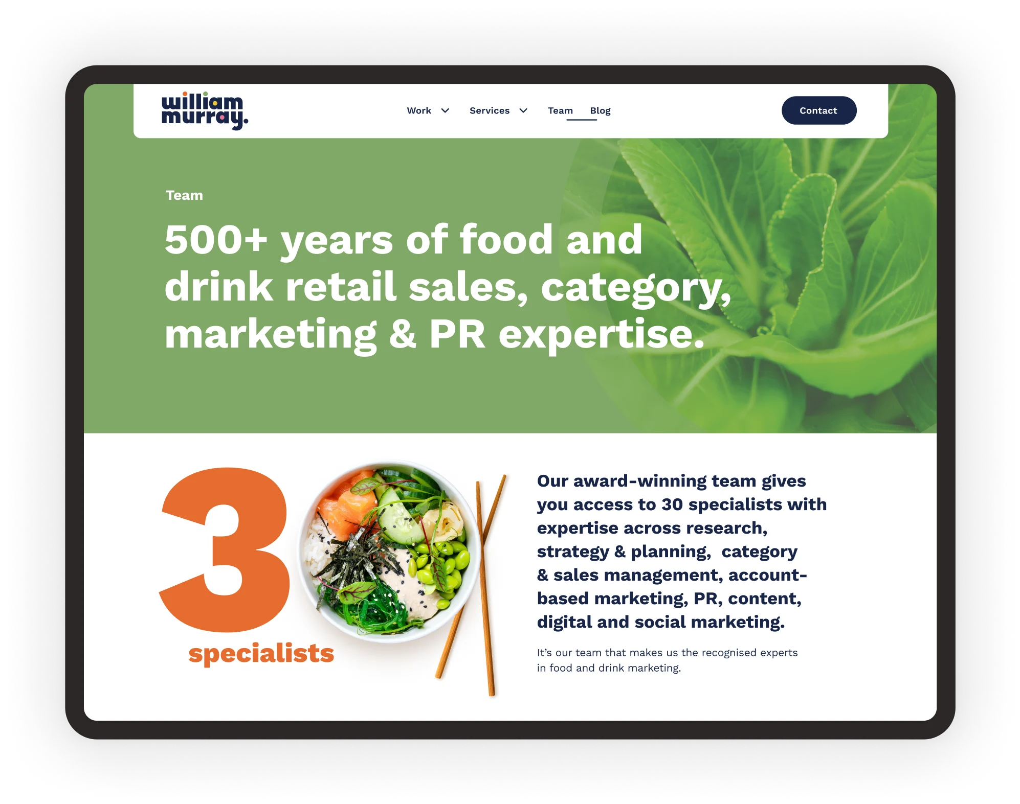 William Murray web design tablet