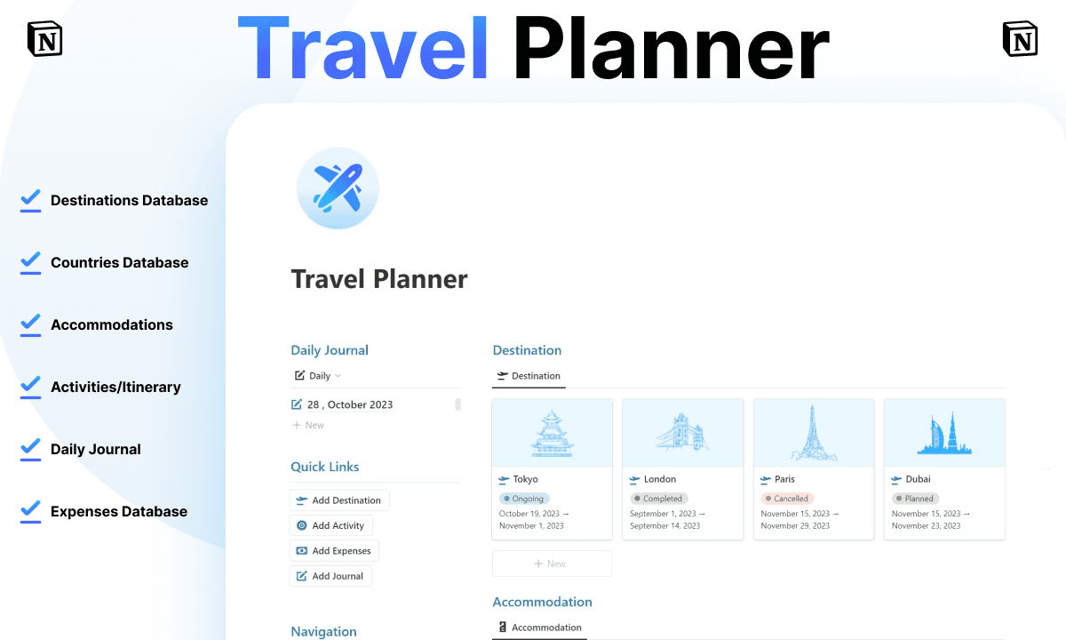 The 10+ Best Notion Travel Templates