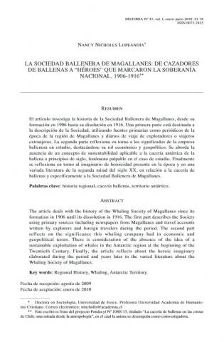 La sociedad ballenera de Magallanes: de cazadores de ballenas a "héroes" que marcaron la soberanía nacional, 1906-1916