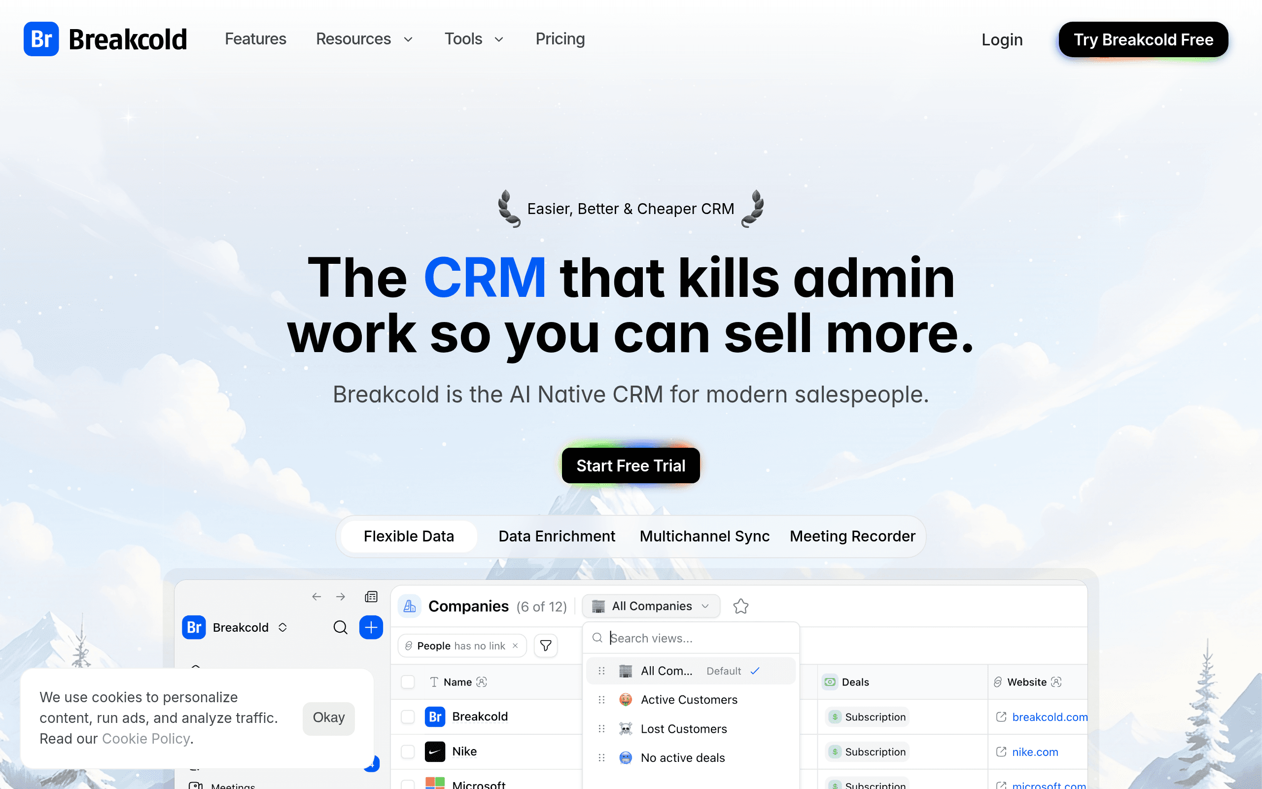 Breakcold landing page