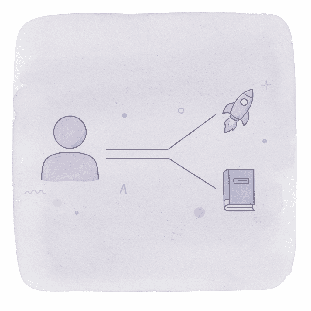 Contract icon splitting into two paths representing filing paperwork and ongoing complications