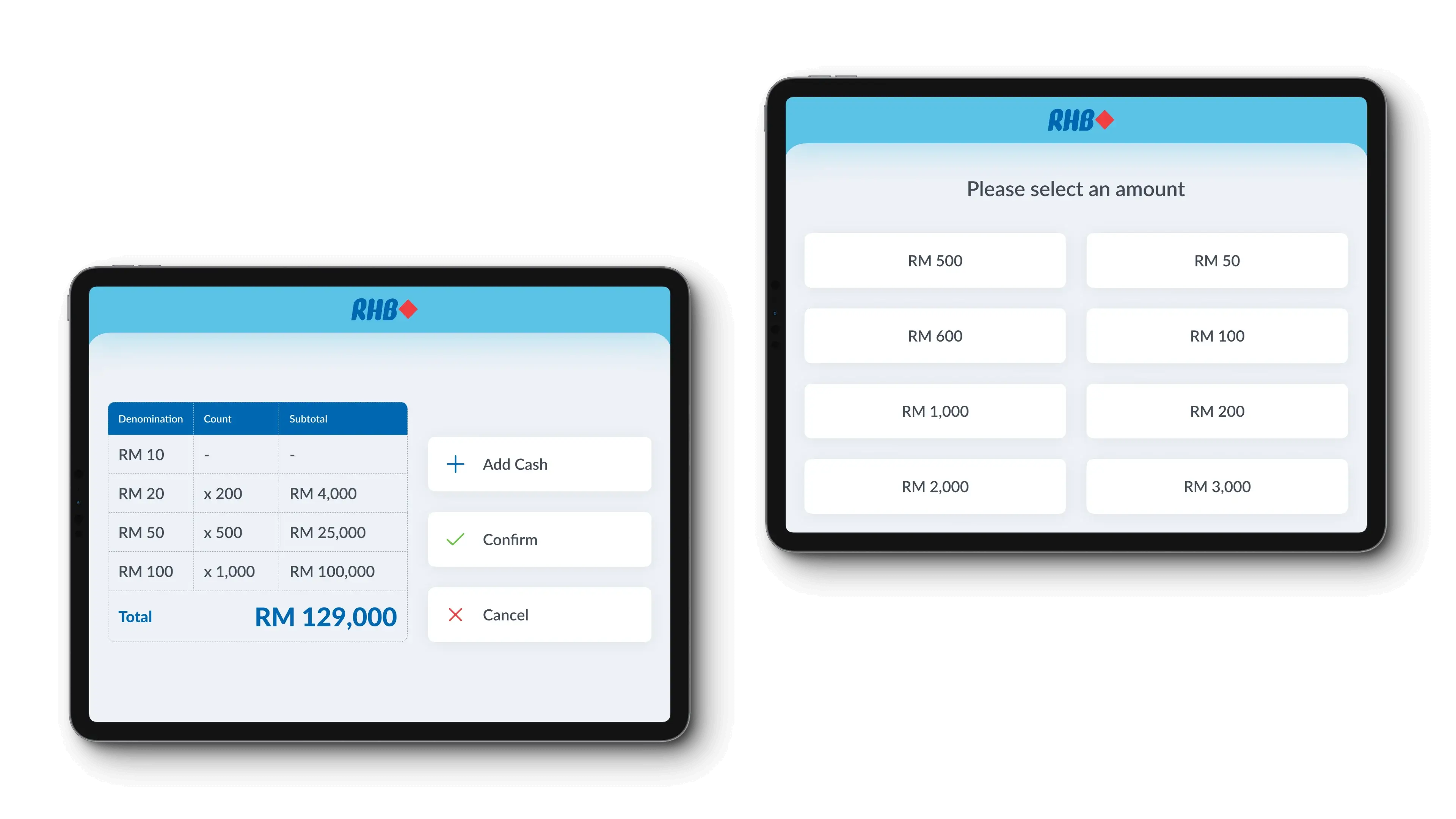 RHB Bank's new ATM Interface.